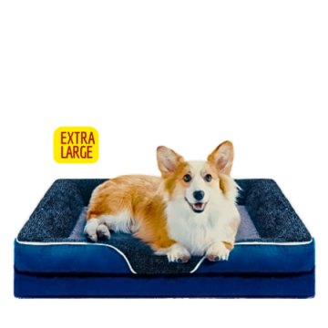 Lavish Pets Bed Plush Mattress Blue Grey (Extra Large)